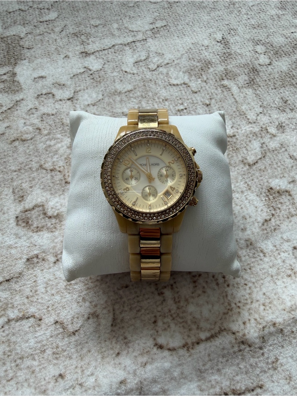Michael Kors Gold Crystal-Trim Chronograph Women's Watch